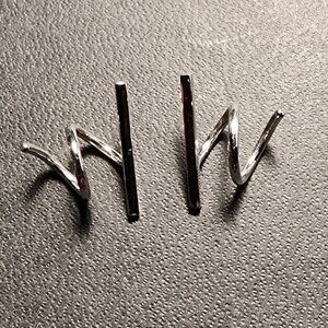 Smith + Mara - Pair of 14K White Gold Bar Spiral Earrings